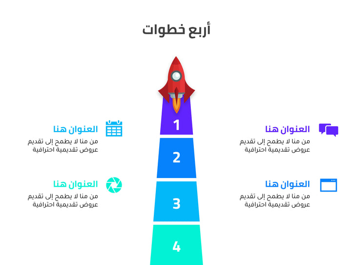 Arabic infographic اربع خيارات صاروخ