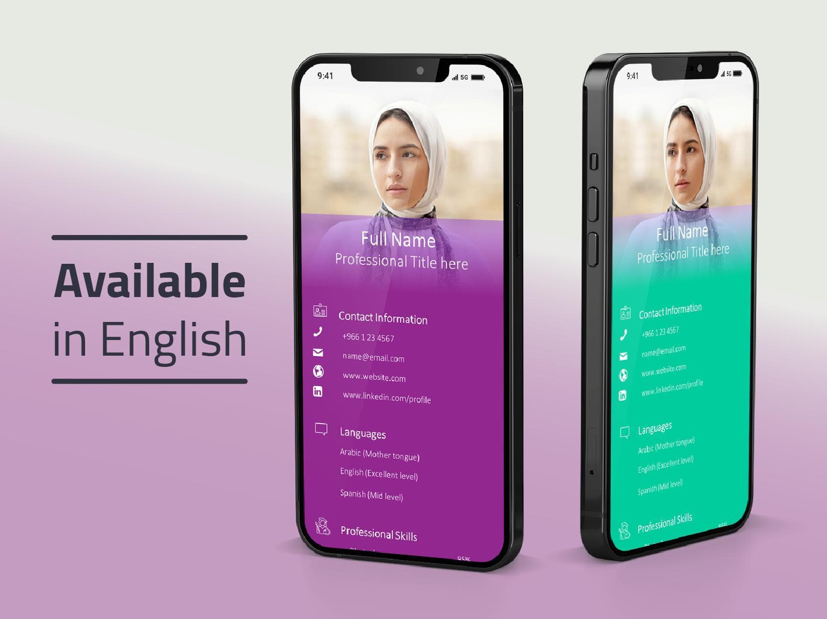 تاله - سيرة ذاتية بالعربي و الإنجليزي-Mobile CV-Takareer